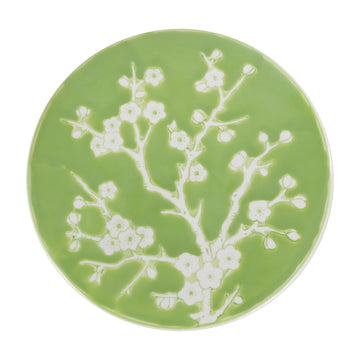 Cherry Blossom 17.75" Ceramic Garden Stool - JONATHAN Y